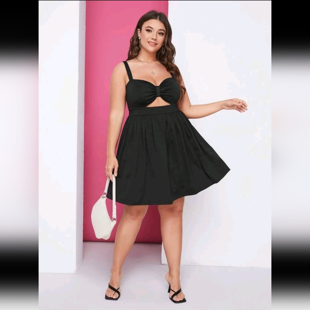 Black Front Cut Out Dress